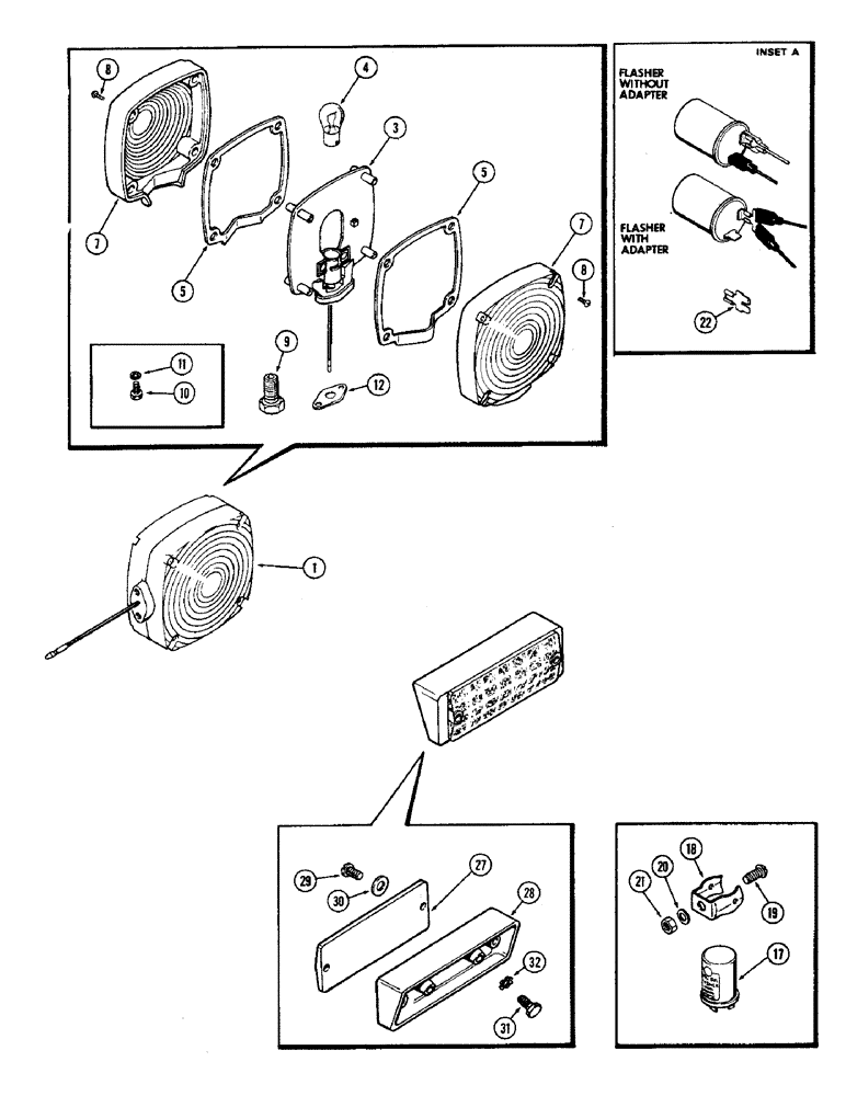 Схема запчастей Case IH 2470 - (076) - FLASHER LAMP (04) - ELECTRICAL SYSTEMS