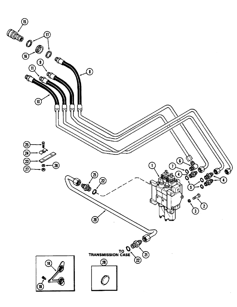 Схема запчастей Case IH 2590 - (8-274) - REMOTE TUBES AND COUPLINGS (08) - HYDRAULICS