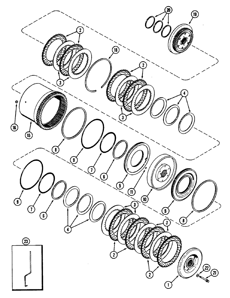 Схема запчастей Case IH 2290 - (6-240) - POWER SHIFT TRANSMISSION, (C2) AND (C3) CLUTCHES (06) - POWER TRAIN