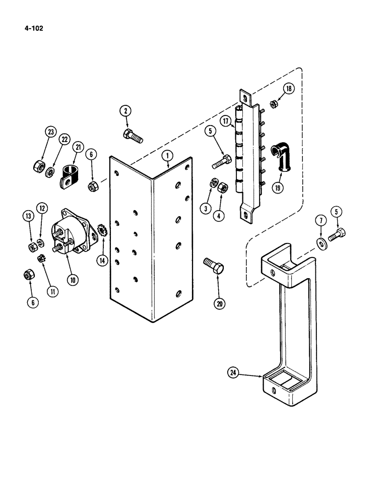 Схема запчастей Case IH 4994 - (4-102) - SOLENOID AND CIRCUIT BREAKER MOUNTING (04) - ELECTRICAL SYSTEMS