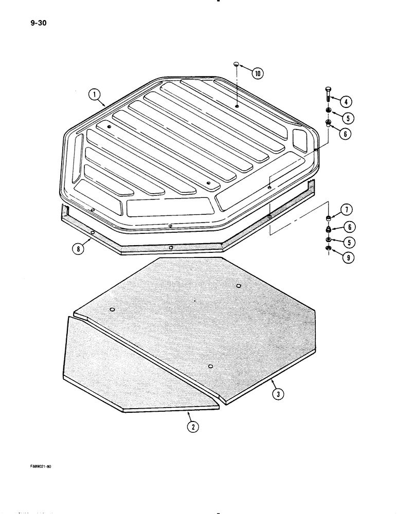 Схема запчастей Case IH 9110 - (9-30) - ROOF CAP, CAB AND ROPS (09) - CHASSIS/ATTACHMENTS