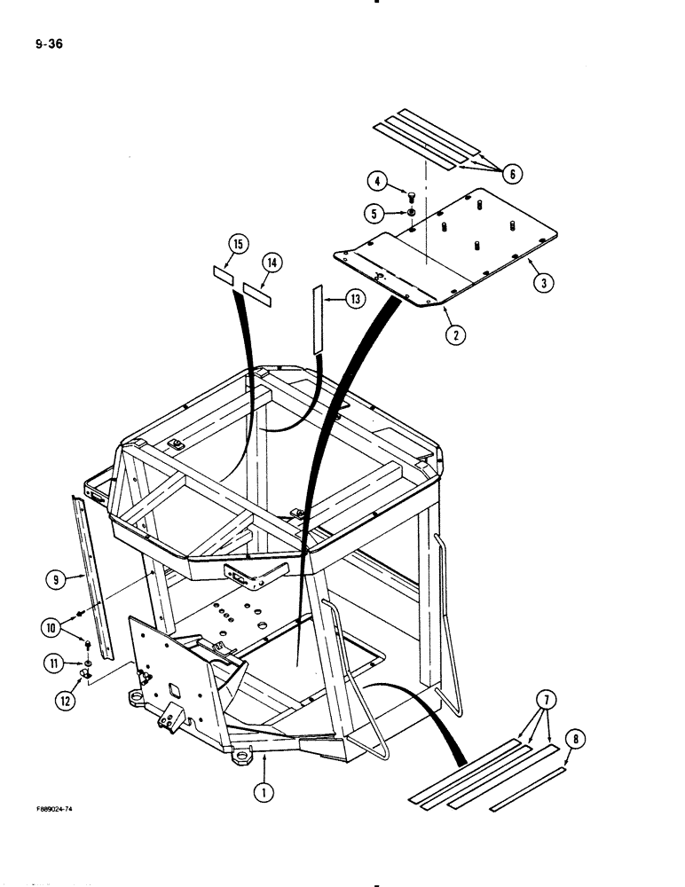 Схема запчастей Case IH 9110 - (9-36) - ROPS FLOOR PLATES (09) - CHASSIS/ATTACHMENTS