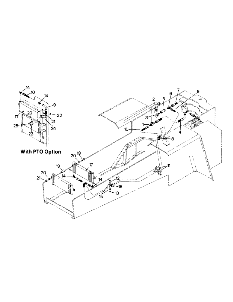 Схема запчастей Case IH PT225 - (08-04) - PT HYDRAULIC OIL COOLING SYSTEM (07) - HYDRAULICS