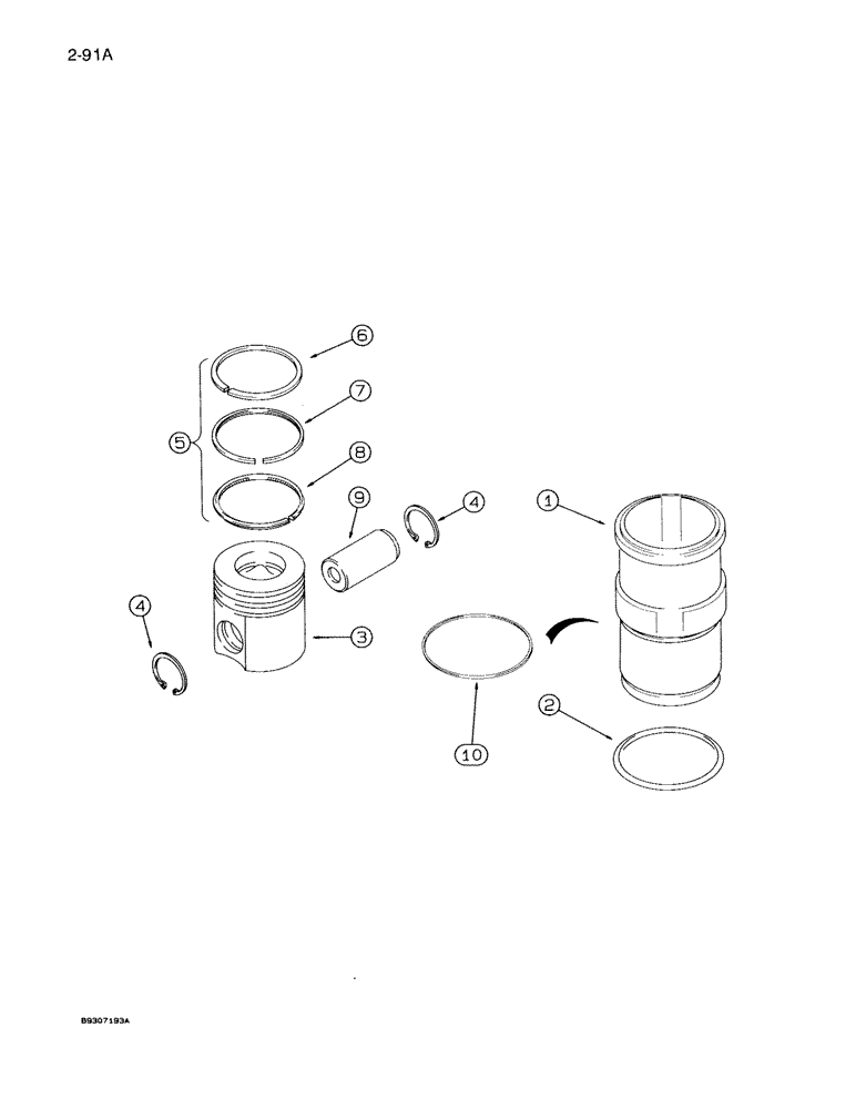 Схема запчастей Case IH 7140 - (2-091A) - PISTONS, 6TA-830 ENGINE, PISTONS ENGINE S/N 44706126 AND AFTER (02) - ENGINE