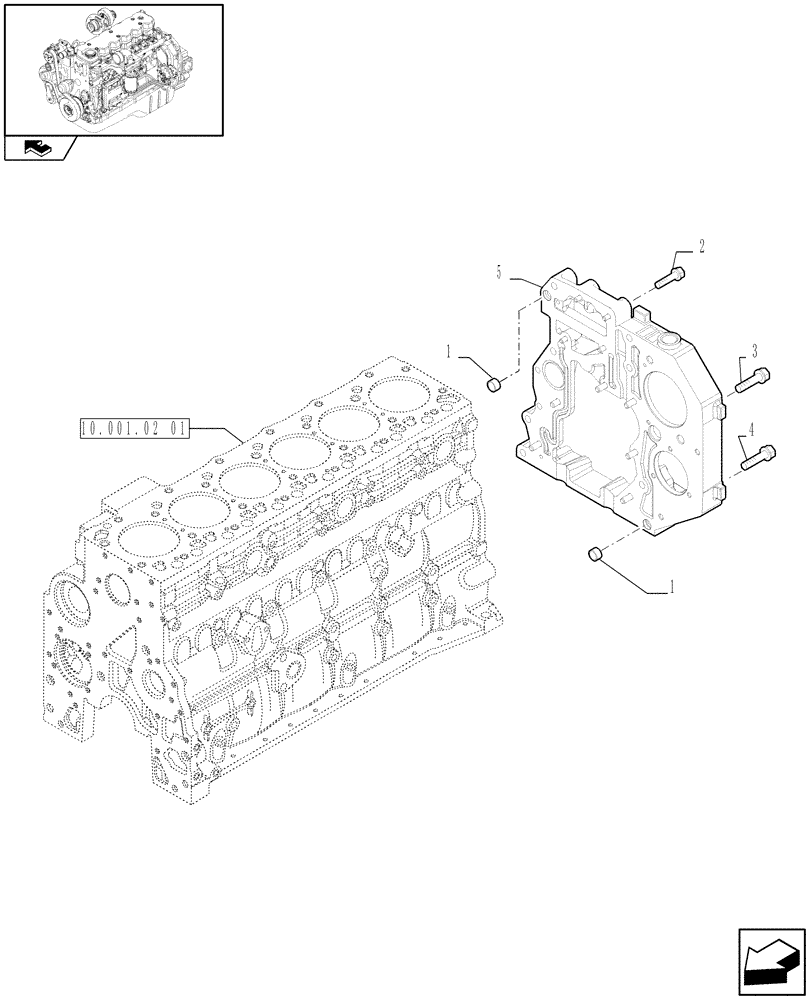 Схема запчастей Case IH F4HE9684J J100 - (10.102.02[01]) - CRANKCASE COVERS (2859268) 