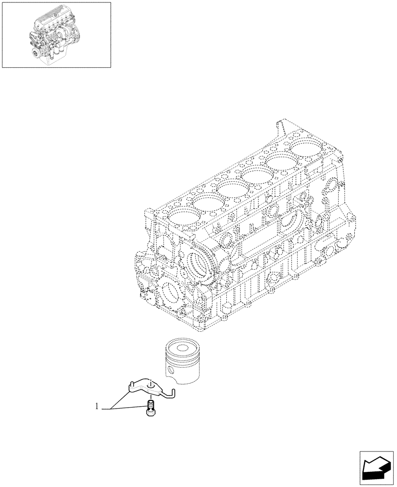 Схема запчастей Case IH STEIGER 485 - (02-33) - CYLINDER BARREL LUBRICATION NOZZLE, STEIGER 385 / 435 & 485 (02) - ENGINE