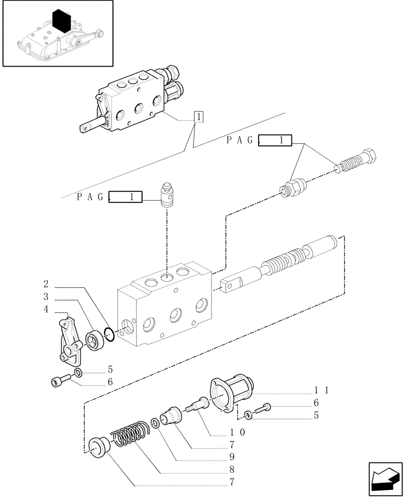 Схема запчастей Case IH JX1095C - (1.82.7/11A[02]) - SIMPLE DOUBLE EFFECT DISTRIBUTOR - PARTS - C5484 (07) - HYDRAULIC SYSTEM