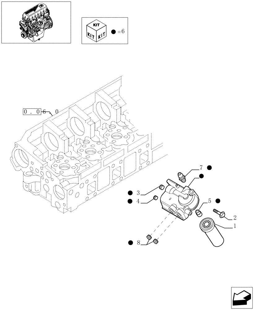 Схема запчастей Case IH F2BE0684A B003 - (0.20.0[01]) - FUEL FILTER & RELATED PARTS (504088016 - 504091887) 