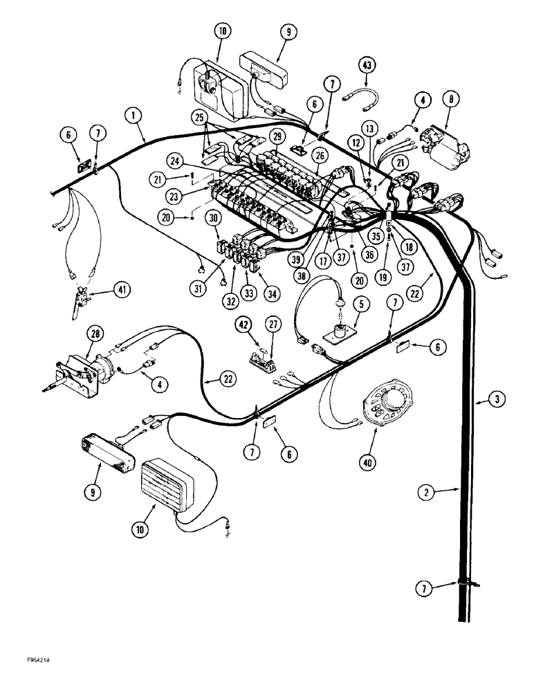 Схема запчастей Case IH 9310 - (4-006) - OVERHEAD CAB HARNESS (04) - ELECTRICAL SYSTEMS