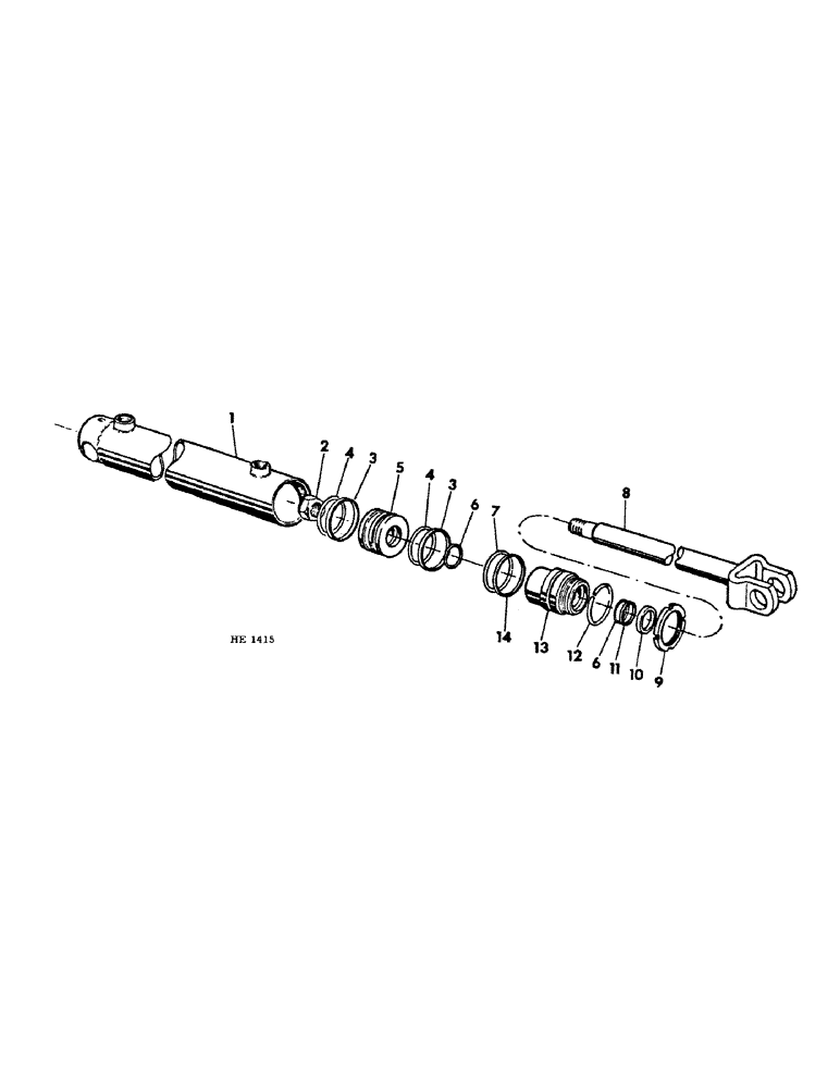 Схема запчастей Case IH 1501 - (A-39) - BUCKET CYLINDER, 2-1/2 X 11-29/32 DOUBLE ACTING 