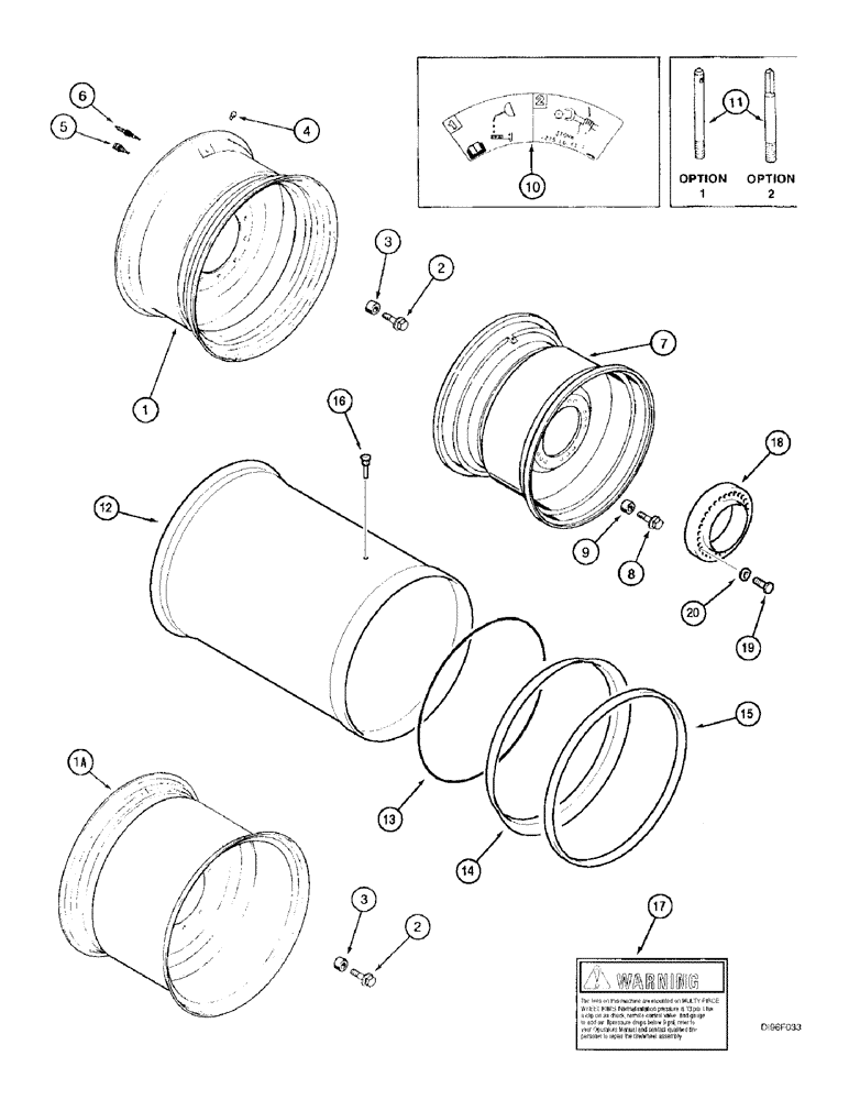 Схема запчастей Case IH 2188 - (6-68) - DRIVE WHEELS, SINGLE (03) - POWER TRAIN