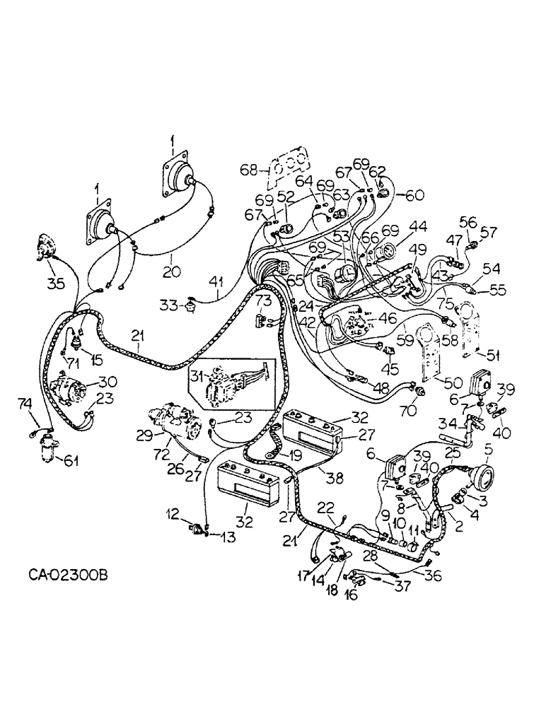 Схема запчастей Case IH 1468 - (08-27) - ELECTRICAL, STARTING AND LIGHTING, 1466 AND 1468 TRACTORS (06) - ELECTRICAL