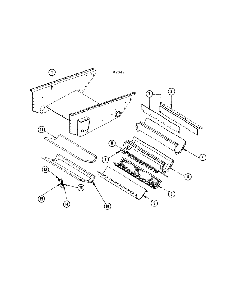 Схема запчастей Case IH 660 - (148) - GRAIN AND TAILINGS AUGER TROUGH 