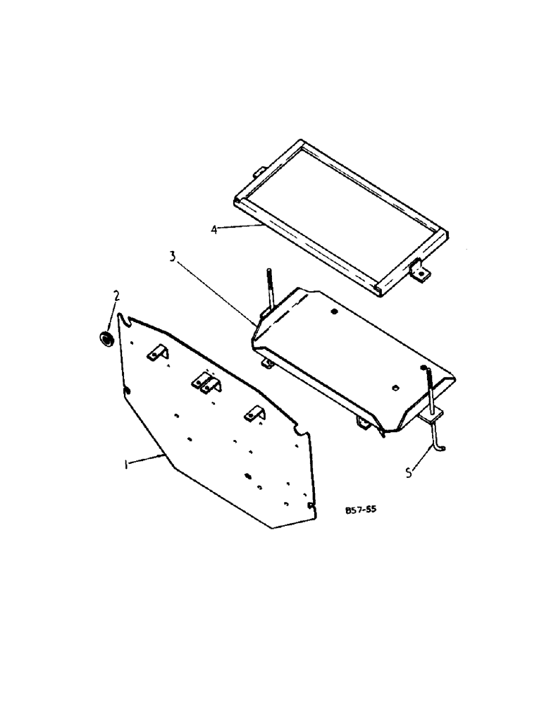 Схема запчастей Case IH 384 - (08-06[1]) - ELECTRICAL, BATTERY TRAY AND HEAT SHIELD, TRACTORS WITH SERIAL NO. 1935 AND BELOW (06) - ELECTRICAL