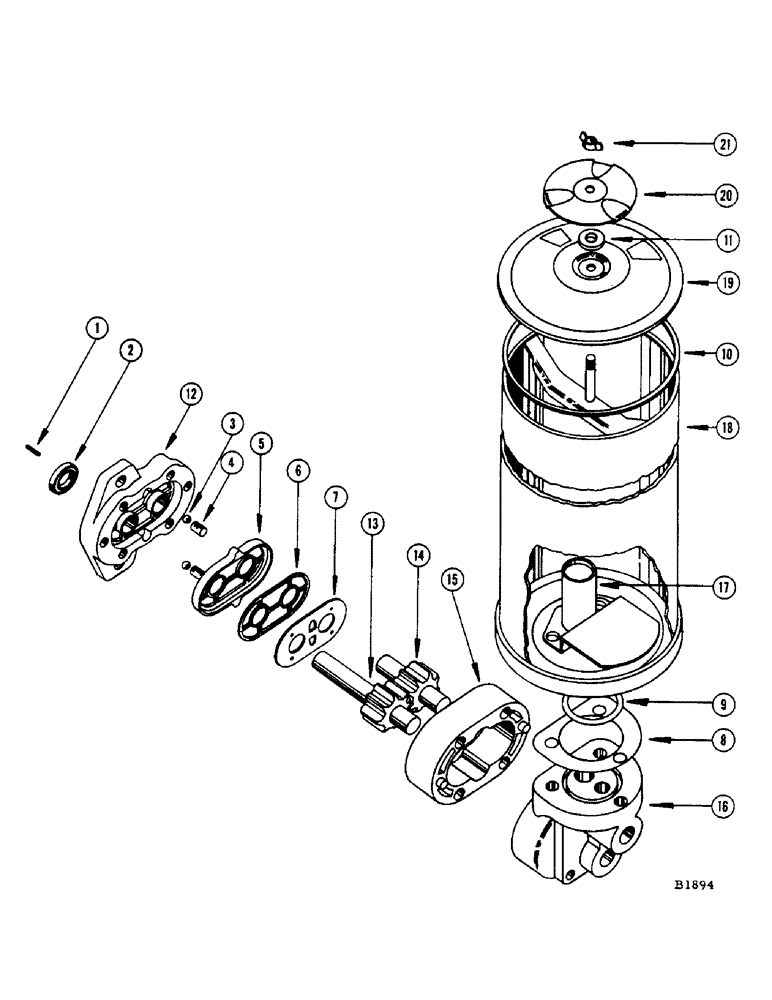 Схема запчастей Case IH 1150 - (034) - PARTS FOR FHO42820 HYDRAULIC PUMP (35) - HYDRAULIC SYSTEMS