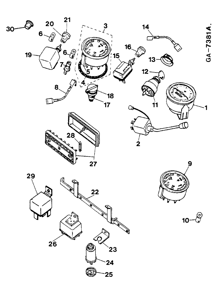 Схема запчастей Case IH 833 - (11-04) - ELECTRICAL INSTRUMENTS Instruments