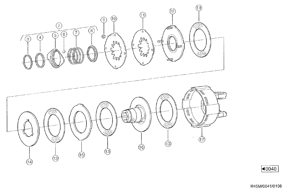 Схема запчастей Case IH RU450 - (0041) - FRICTION CLUTCH (58) - ATTACHMENTS/HEADERS