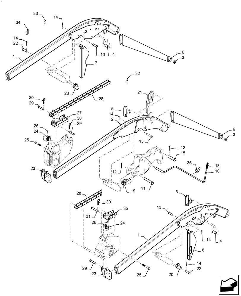 Схема запчастей Case IH 2162 - (09-22) - REEL ARMS AND COMPONENTS (SINGLE AND DOUBLE REELS), 2152, 2162 