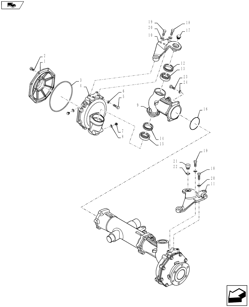 Схема запчастей Case IH FARMALL 35B - (44.101.03) - FRONT AXLE BREAKDOWN (44) - WHEELS