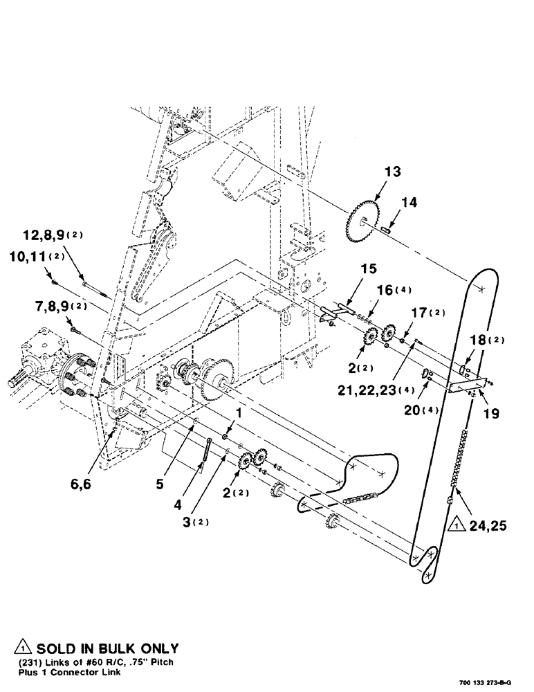 Схема запчастей Case IH 8465T - (2-16) - ROLLER DRIVE ASSEMBLY, UPPER Driveline