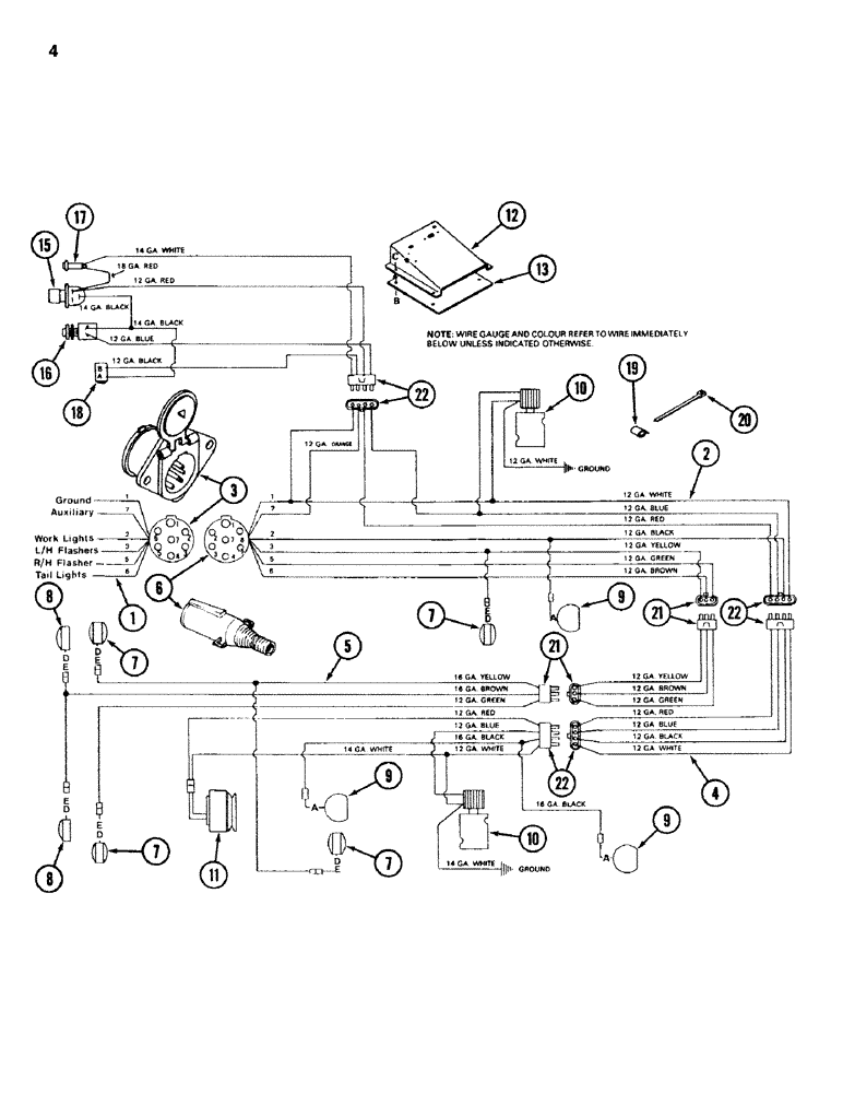 Схема запчастей Case IH 742 - (04) - ELECTRICAL, P.I.N. 736 AND AFTER 