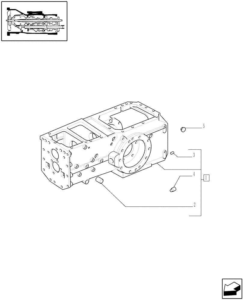 Схема запчастей Case IH JX60 - (1.21.0/01[02B]) - (VAR.113-115) 20X12 TRANSMISSION WITH SYNCHRO SHUTTLE AND CREEPER - TRACTOR BODY - D6864 (03) - TRANSMISSION