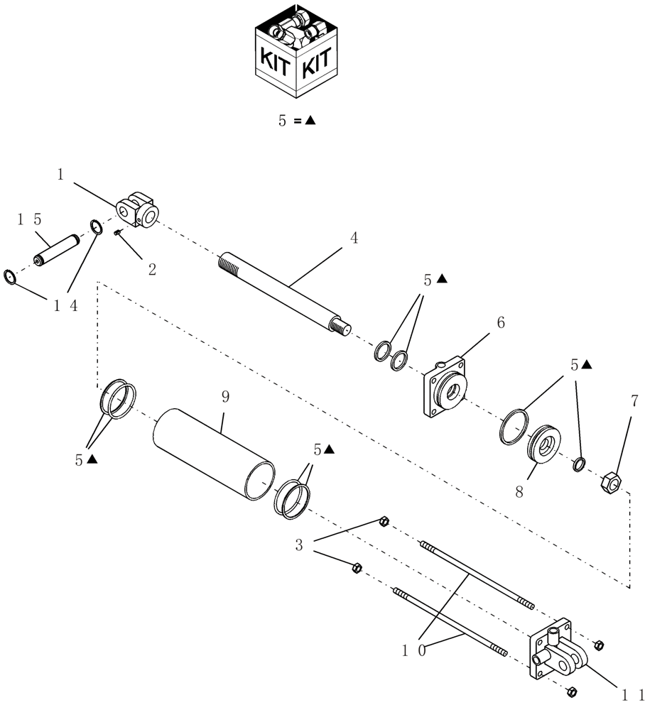 Схема запчастей Case IH 30 - (75.200.07) - ENDMARKER HYDRAULIC CYLINDER 2" X 12" - 2500 PSI (75) - SOIL PREPARATION