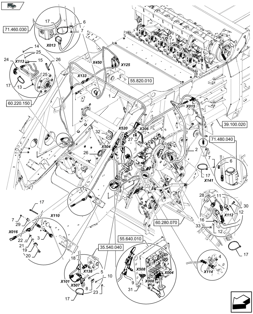 Схема запчастей Case IH LB424R - (55.418.030) - ELETRICITY BALE CONTROL - C136 (55) - ELECTRICAL SYSTEMS