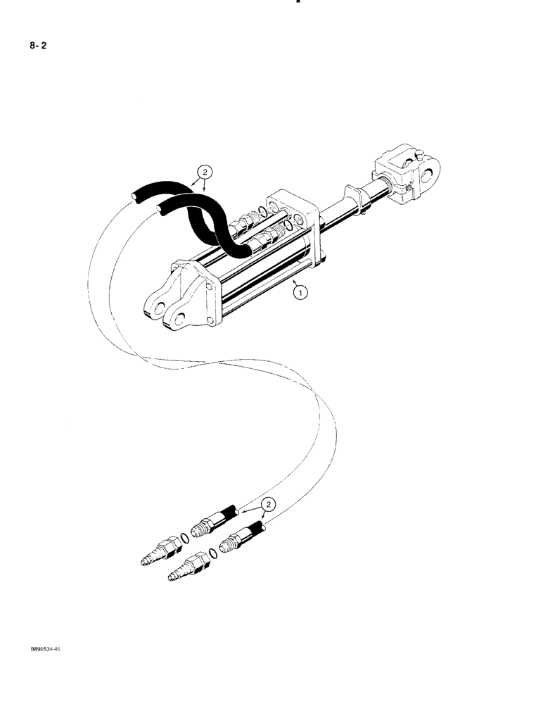 Схема запчастей Case IH 350 - (8-02) - TRANSPORT LIFT HYDRAULIC CIRCUIT, WITH 1/2 INCH ID HOSES (08) - HYDRAULICS