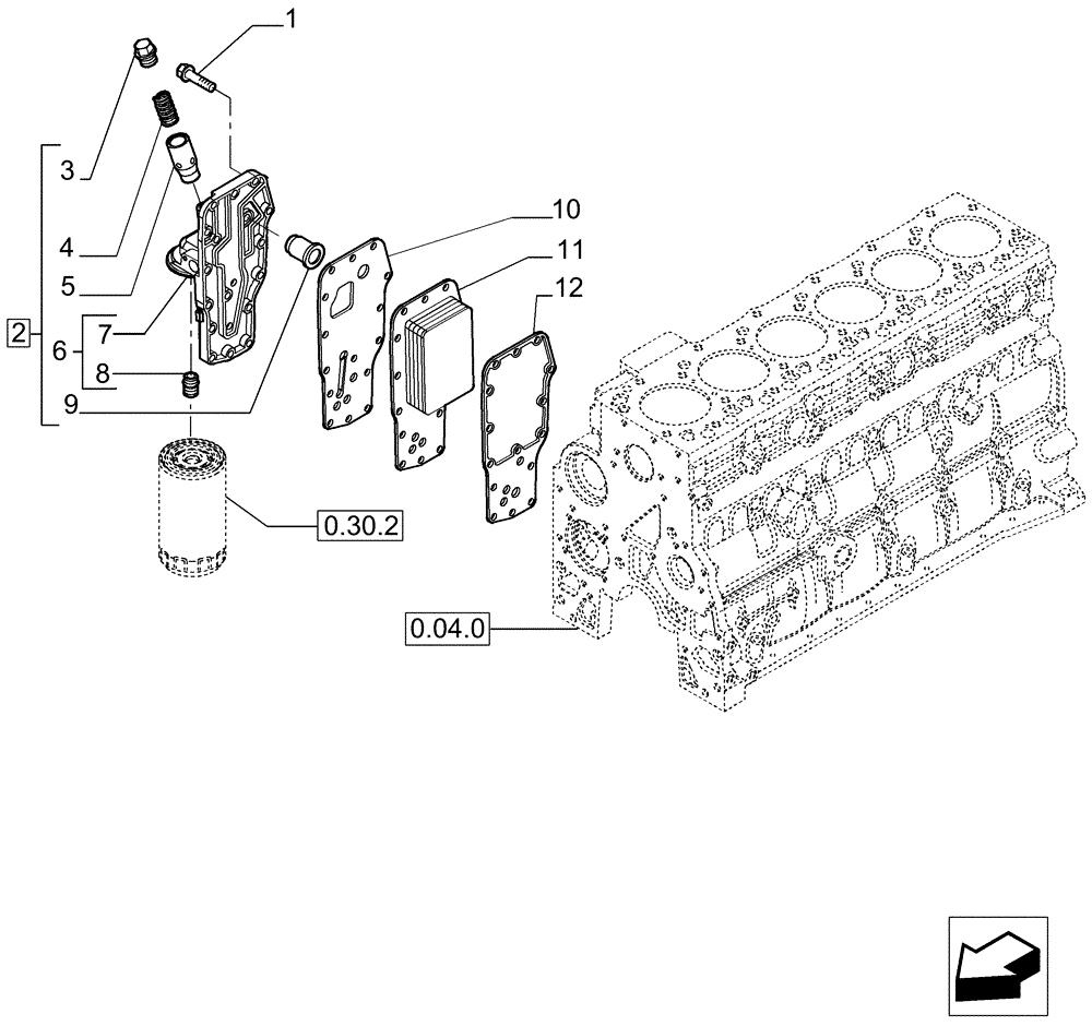 Схема запчастей Case IH P170 - (0.31.5[01]) - HEAT EXCHANGER - ENGINE (02) - ENGINE