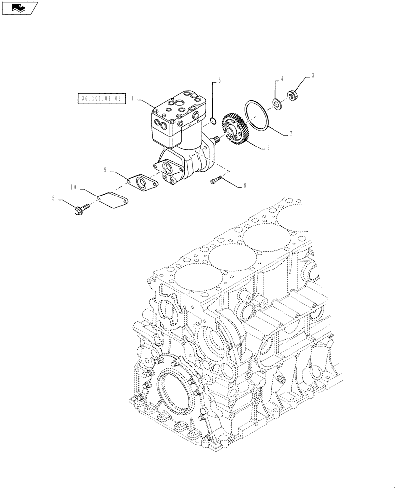 Схема запчастей Case IH TITAN 4030 - (36.100.01[01]) - AIR COMPRESSOR (504387497) (36) - PNEUMATIC SYSTEM