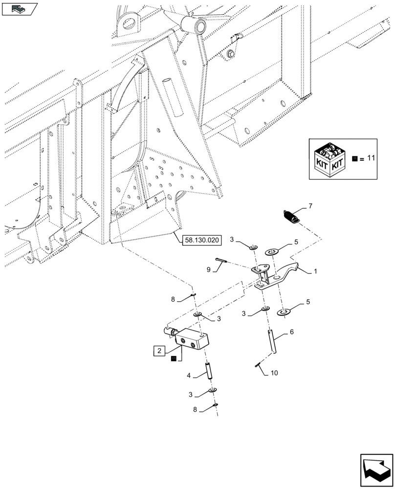 Схема запчастей Case IH 2608XF - (35.660.020) - HYDRAULIC LIFT SYSTEM (35) - HYDRAULIC SYSTEMS