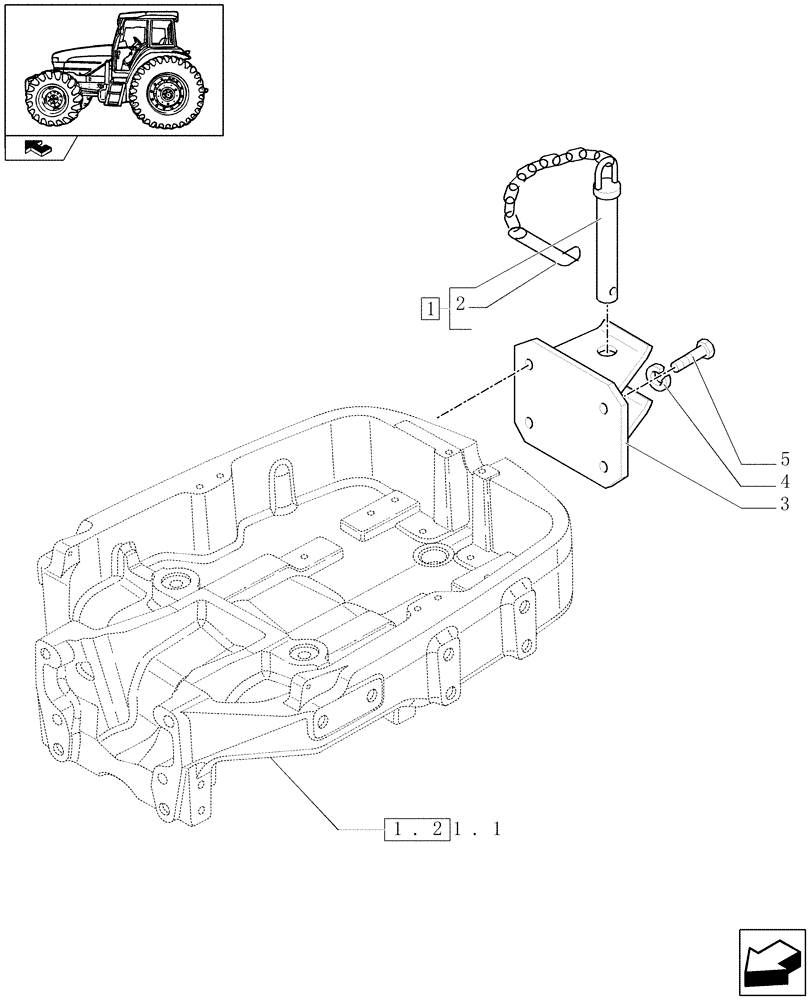 Схема запчастей Case IH FARMALL 105U - (1.89.3/16) - PULL HOOK (VAR.330892) (09) - IMPLEMENT LIFT