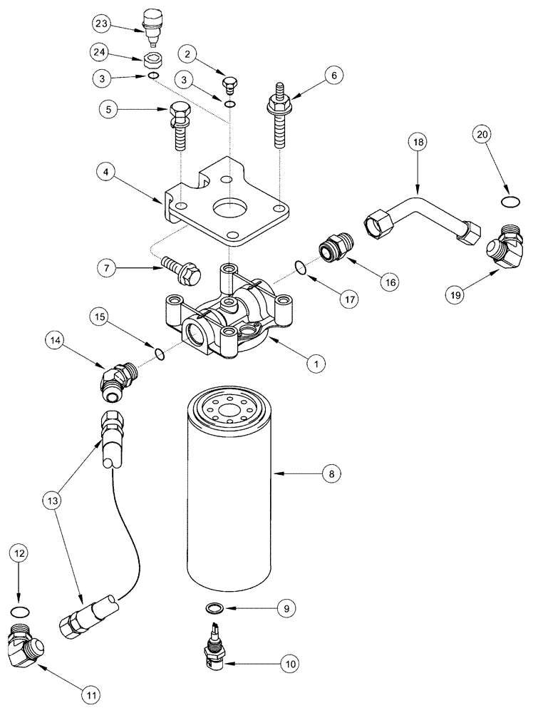 Схема запчастей Case IH FLX4375 - (02-055) - FUEL FILTER AND CONNECTIONS (01) - ENGINE