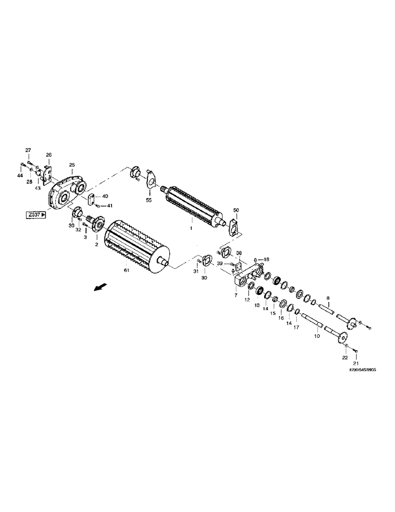 Схема запчастей Case IH 8790 - (119) - ROLL SYSTEM, TOP (60) - PRODUCT FEEDING