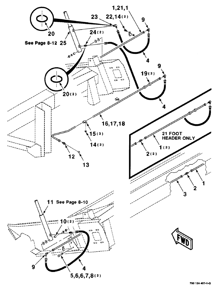 Схема запчастей Case IH 8820 - (8-08) - HYDRAULIC ASSEMBLY, REEL LIFT (35) - HYDRAULIC SYSTEMS