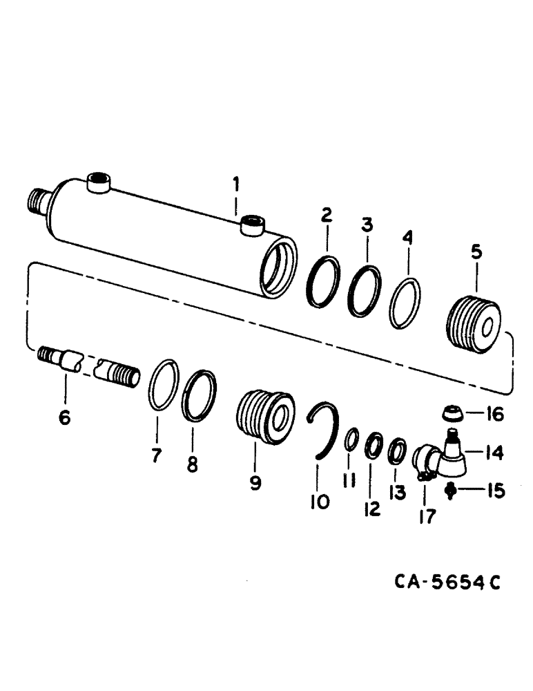 Схема запчастей Case IH 1460 - (10-072) - STEERING CYLINDER, WITHOUT POWER GUIDE WHEELS (07) - HYDRAULICS