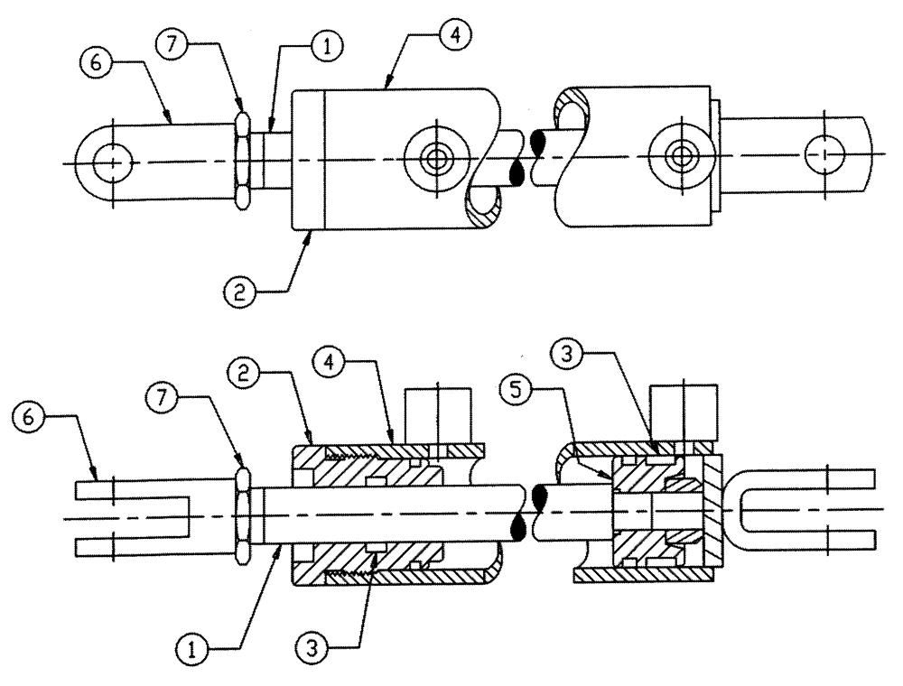 Схема запчастей Case IH FLEX-AIR - (07-003) - CYLINDER, HYD, 1.5" X 10" Hydraulic Components