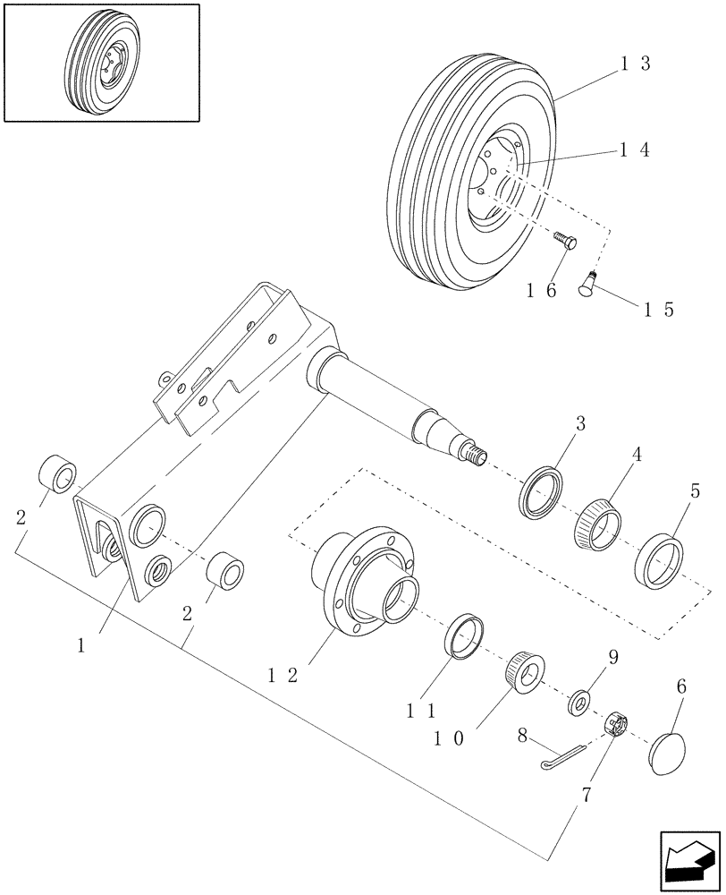 Схема запчастей Case IH DCX161 - (11.01) - HUB, SPINDLE & TIRES (11) - WHEELS