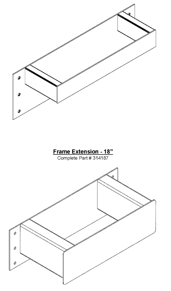 Схема запчастей Case IH FLX3330B - (10-001) - FRAME EXTENSION - 12" Options