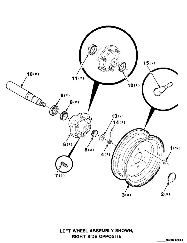 Схема запчастей Case IH RS451 - (7-10) - WHEEL, HUB AND AXLE ASSEMBLY, 31 X 13.5 X 15 INCH (12) - MAIN FRAME