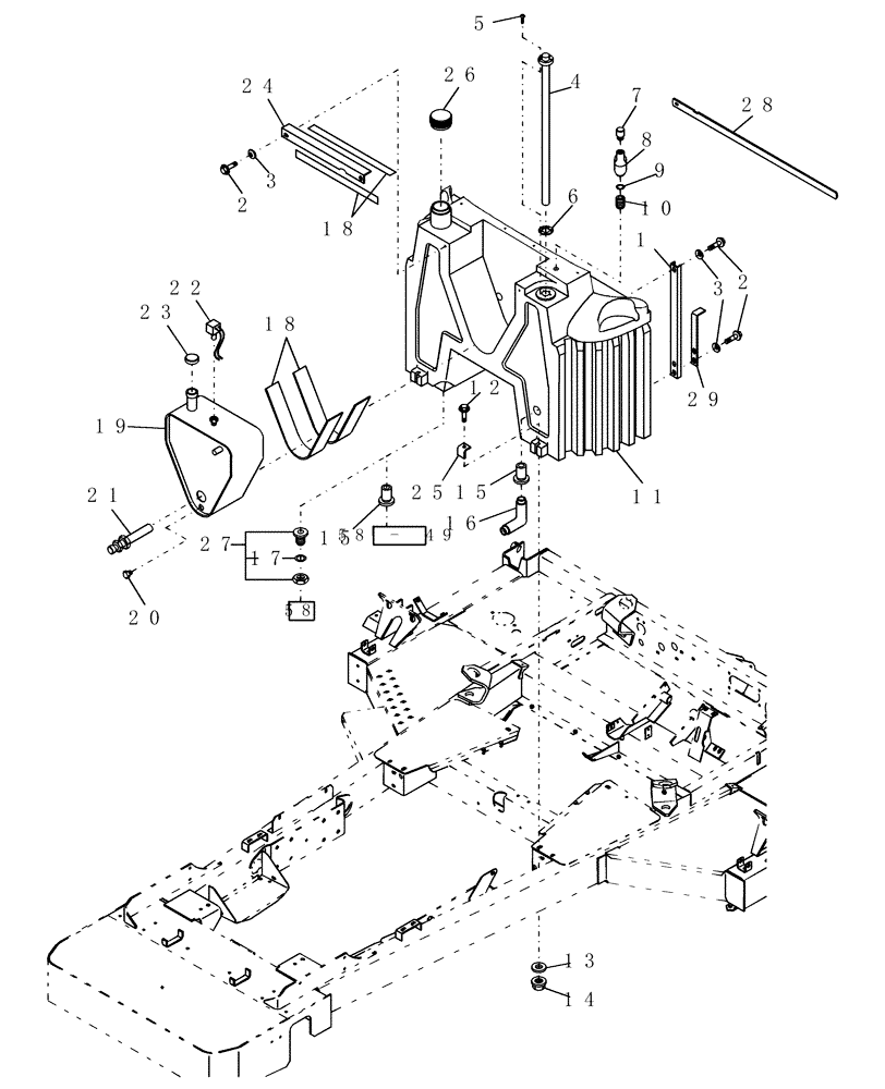 Схема запчастей Case IH WDX1701 - (051) - FUEL & HYDRAULIC TANK (35) - HYDRAULIC SYSTEMS