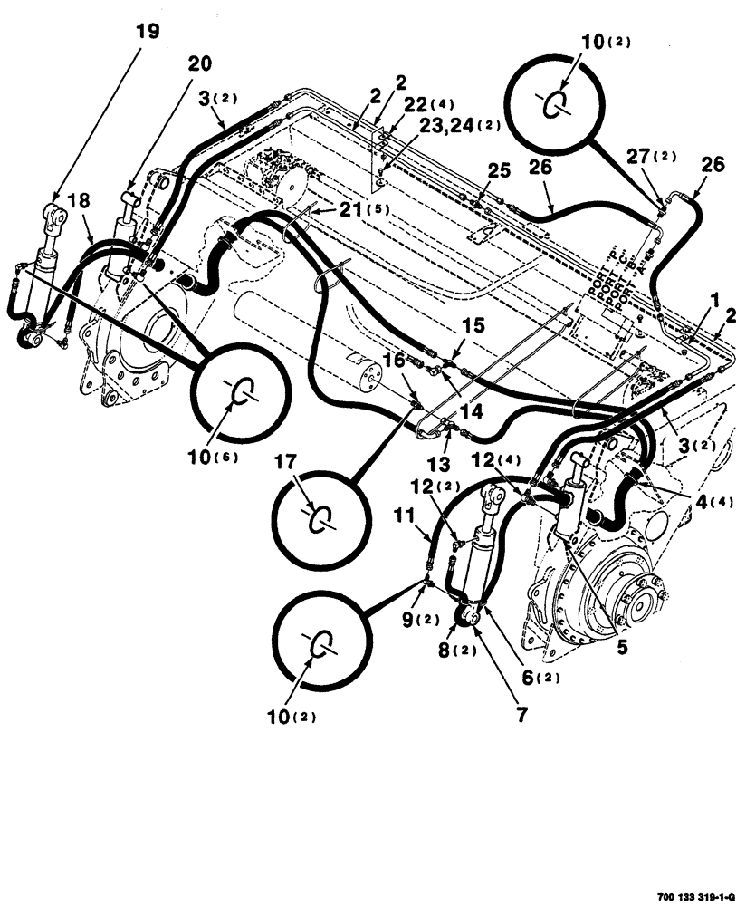 Схема запчастей Case IH 8870 - (08-30) - HEADER LIFT HYDRAULIC ASSEMBLY (35) - HYDRAULIC SYSTEMS