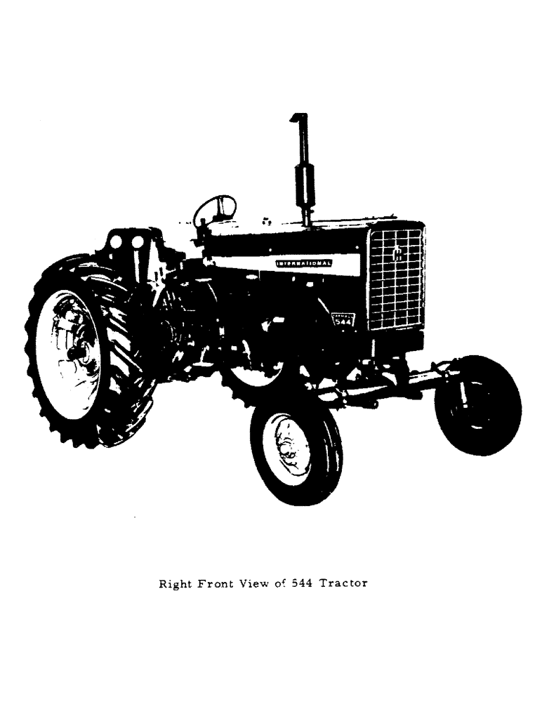 Схема запчастей Case IH 544 - (0-08) - RIGHT FRONT VIEW OF 544 TRACTOR (00) - GENERAL
