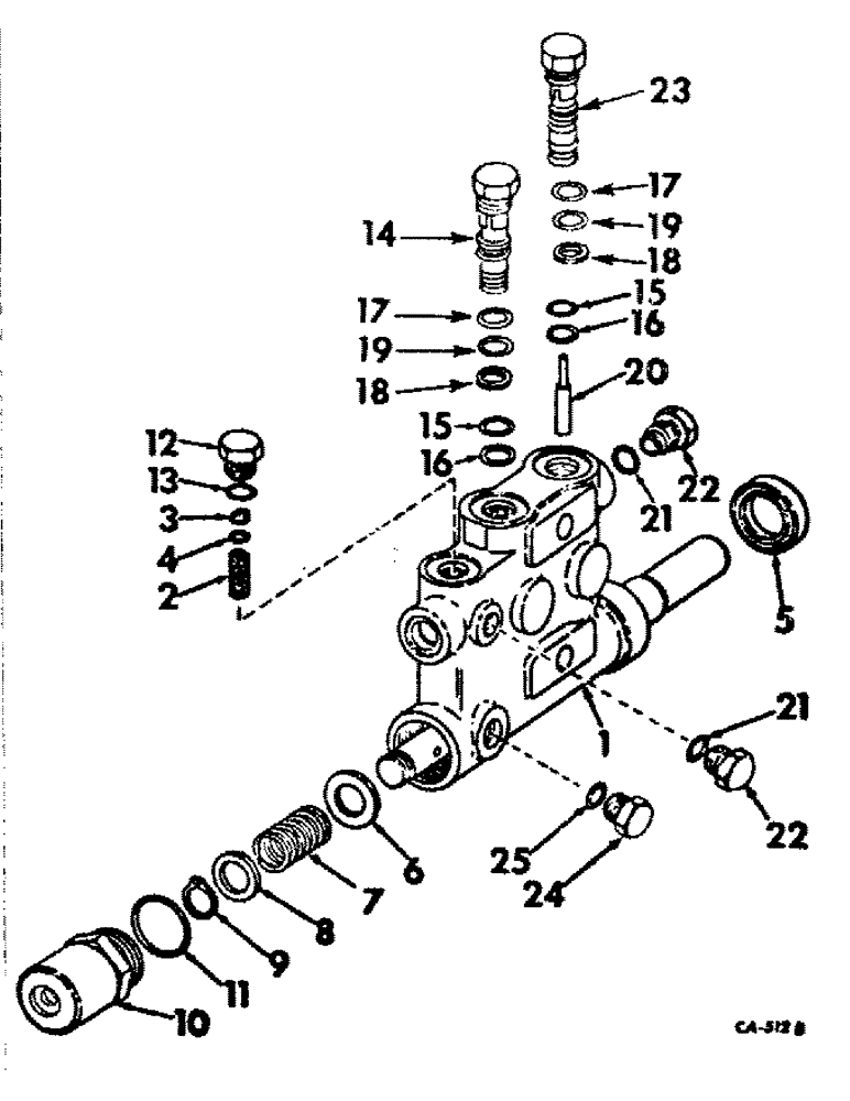 Схема запчастей Case IH 2826 - (07-66) - DRIVE TRAIN, DRIVE CONTROL VALVE (04) - Drive Train