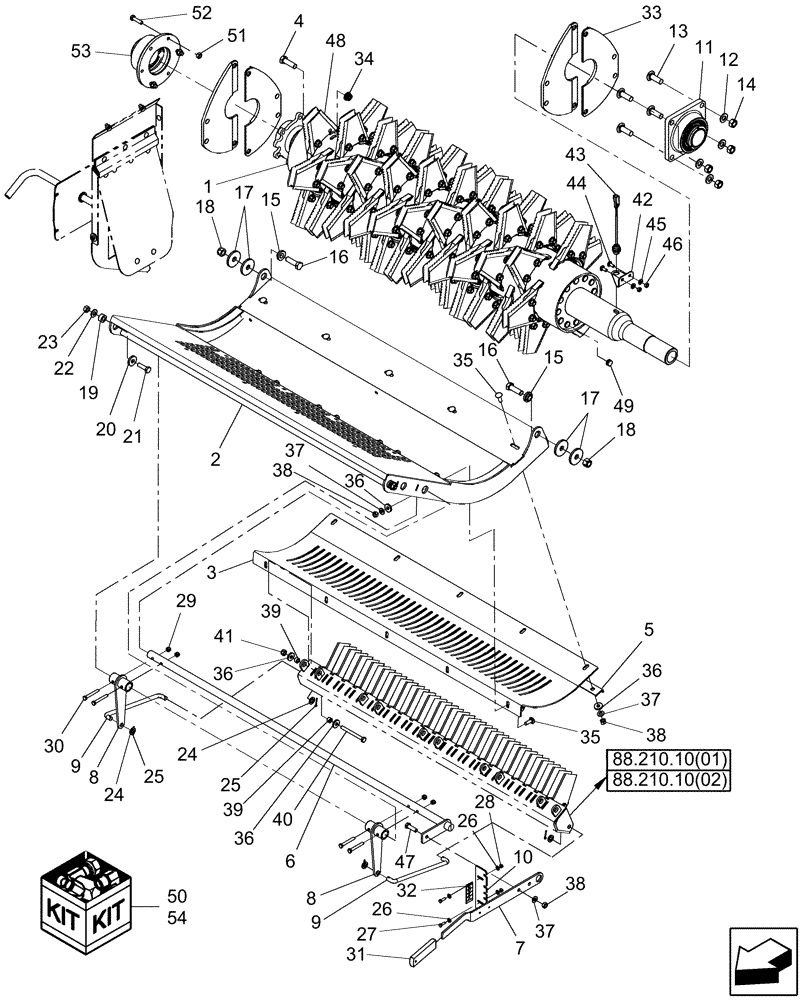 Схема запчастей Case IH 8010 - (88.210.13[02]) - STRAW CHOPPER, INTEGRAL, 3X3 - PIN HAJ202001 & AFTER - 7010/8010 (88) - ACCESSORIES