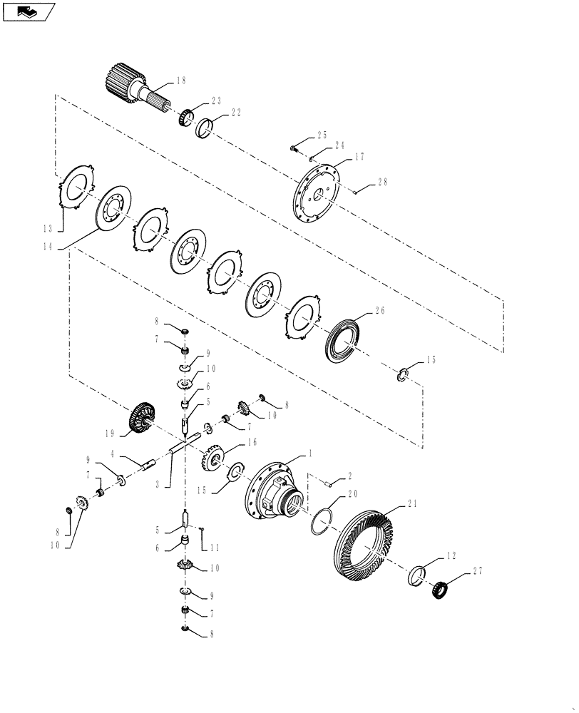 Схема запчастей Case IH STEIGER 350 - (27.106.05) - AXLE - ASSY - 315 SERIES - DIFFERENTIAL, WITH DIFFERENTIAL LOCKS - STEIGER 350 (27) - REAR AXLE SYSTEM