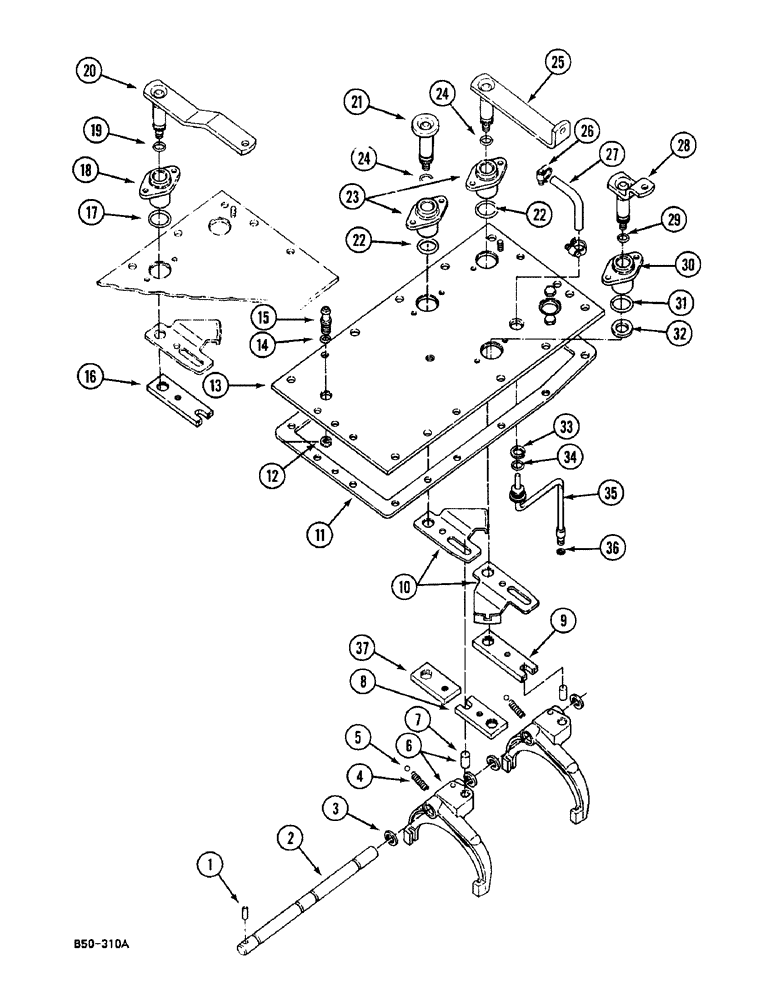 Схема запчастей Case IH 248 - (6-486) - GEAR SHIFT MECHANISM - SPEED TRANS. - (06) - POWER TRAIN