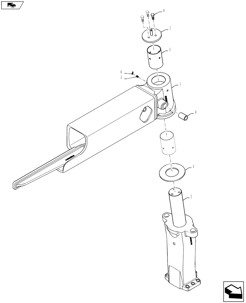 Схема запчастей Case IH 2240 - (25.100.AV[02]) - LH FRONT STRUT (25) - FRONT AXLE SYSTEM