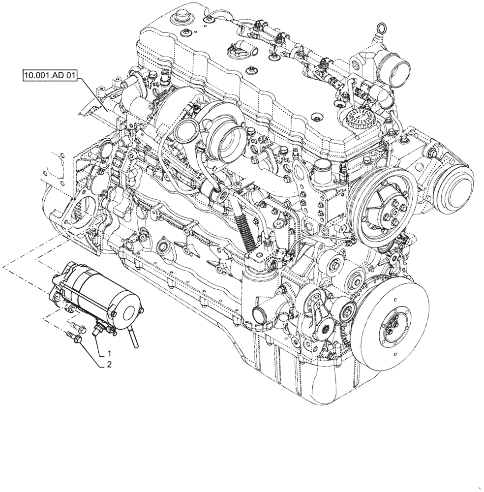 Схема запчастей Case IH PATRIOT 2250 - (55.201.AE[01]) - STARTER MOTOR (55) - ELECTRICAL SYSTEMS